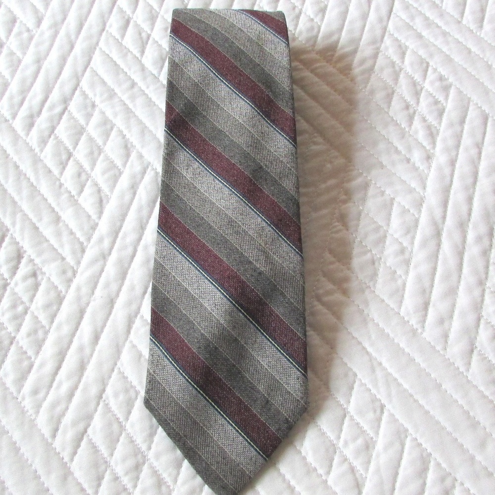 Esquire Grey and Burgundy Striped Tie